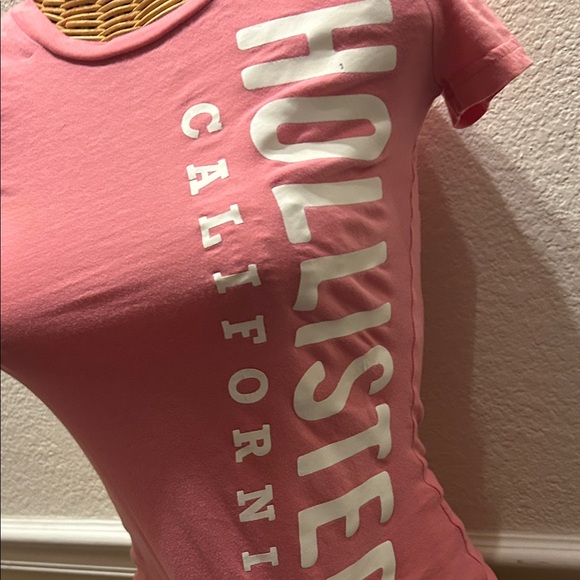 Y2K Hollister Pink Tee with White Name Logo - Picture 3 of 7